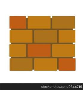 Brick wall. Element of building construction. Simple logo. Repair material. Cartoon flat illustration isolated on white background. Brick wall. Element of building construction.