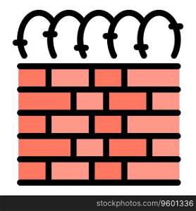 Brick wall icon outline vector. Migrant people. War family color flat. Brick wall icon vector flat