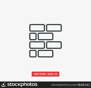 Brick Wall Icon Vector Illustration