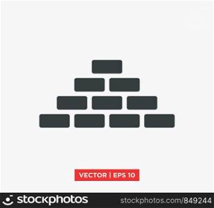 Brick Wall Icon Vector Illustration