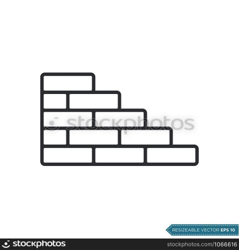 Brick Wall Icon Vector Template Illustration Design