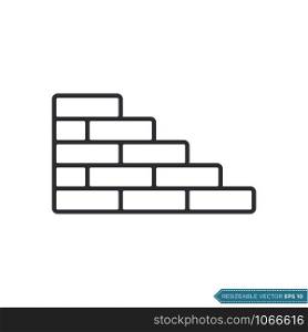 Brick Wall Icon Vector Template Illustration Design