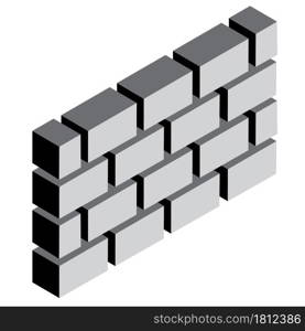 brick wall on white background. firewall sign. brick wall Isometric template for web design. vector illustration.