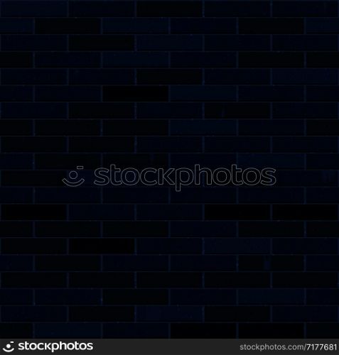 Brick wall seamless pattern, dark blue urban background design, vector illustration. Texture for wallpapers, pattern fills, web page backgrounds