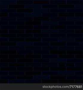 Brick wall seamless pattern, dark blue urban background design, vector illustration. Texture for wallpapers, pattern fills, web page backgrounds