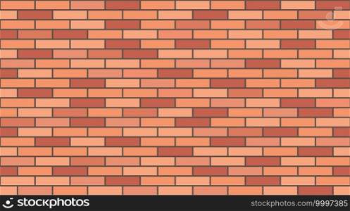 Brick wall texture, seamless pattern. Background for house wall masonry. Red brick. Vector illustration