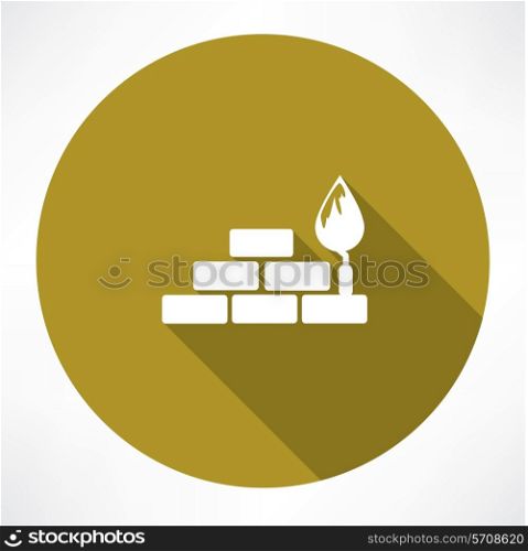 bricks and trowel icon. Flat modern style vector illustration
