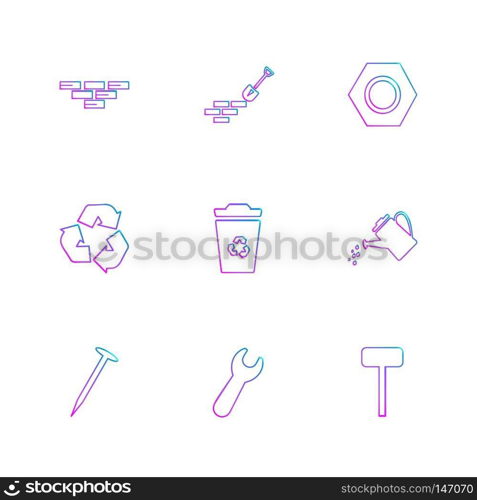 bricks , spade , wrench , hardware , tools , constructions , labour , icon, vector, design,  flat,  collection, style, creative,  icons , wrench , work , 