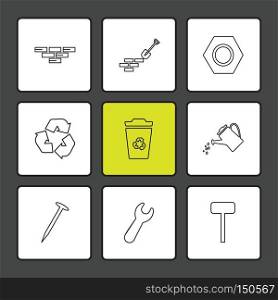 bricks , spade , wrench , hardware , tools , constructions , labour , icon, vector, design,  flat,  collection, style, creative,  icons , wrench , work , 