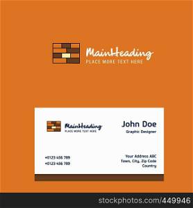 Bricks wall logo Design with business card template. Elegant corporate identity. - Vector