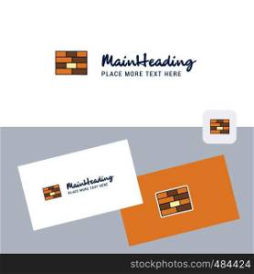 Bricks wall vector logotype with business card template. Elegant corporate identity. - Vector