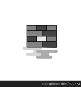 Bricks wall Web Icon. Flat Line Filled Gray Icon Vector