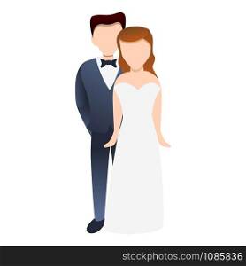 Bride couple icon. Cartoon of bride couple vector icon for web design isolated on white background. Bride couple icon, cartoon style