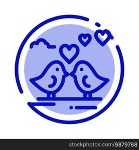 Bride, Love, Wedding, Heart Blue Dotted Line Line Icon