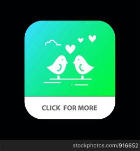 Bride, Love, Wedding, Heart Mobile App Button. Android and IOS Glyph Version