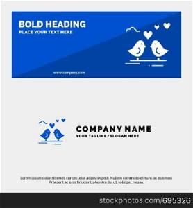 Bride, Love, Wedding, Heart SOlid Icon Website Banner and Business Logo Template