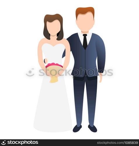 Bride new family icon. Cartoon of bride new family vector icon for web design isolated on white background. Bride new family icon, cartoon style