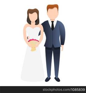 Bride new family icon. Cartoon of bride new family vector icon for web design isolated on white background. Bride new family icon, cartoon style