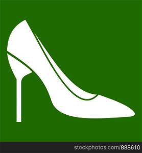 Bride shoes in simple style isolated on white background vector illustration. Bride shoes icon green