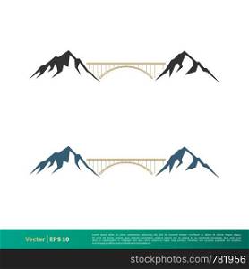 Bridge and Mountain Icon Vector Logo Template Illustration Design. Vector EPS 10.