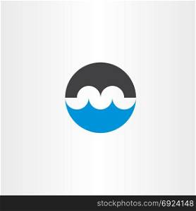 bridge and water wave logo letter m icon
