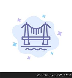 Bridge, Building, City, Cityscape Blue Icon on Abstract Cloud Background