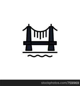 Bridge, Building, City, Cityscape Business Logo Template. Flat Color