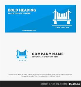 Bridge, Building, City, Cityscape SOlid Icon Website Banner and Business Logo Template