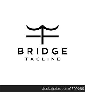 Bridge building construction abstract logo design with a creative idea.