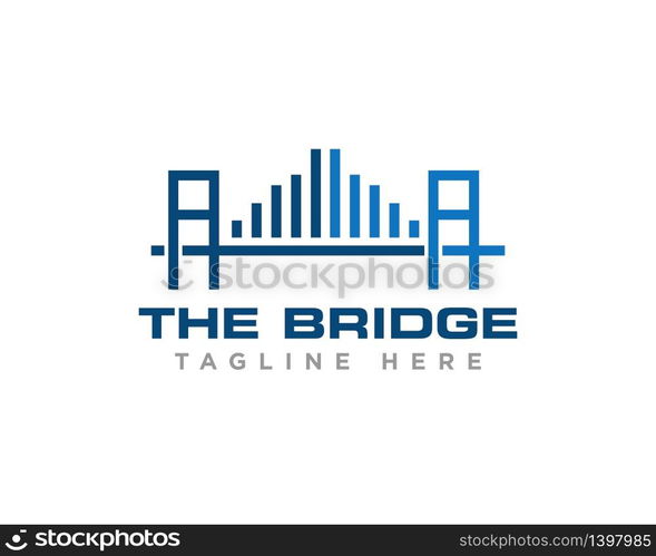 Bridge Construction Logo Icon Design Vector