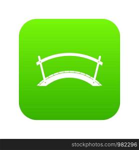 Bridge icon digital green for any design isolated on white vector illustration. Bridge icon digital green