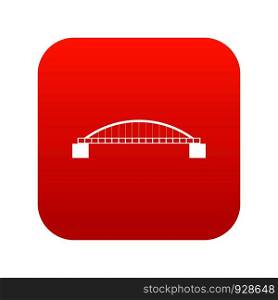 Bridge icon digital red for any design isolated on white vector illustration. Bridge icon digital red