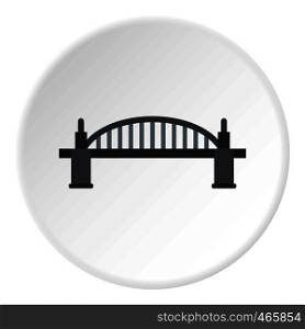 Bridge icon in flat circle isolated on white vector illustration for web. Bridge icon circle