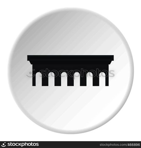 Bridge icon in flat circle isolated vector illustration for web. Bridge icon circle