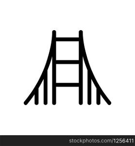 Bridge icon vector. Thin line sign. Isolated contour symbol illustration. Bridge icon vector. Isolated contour symbol illustration