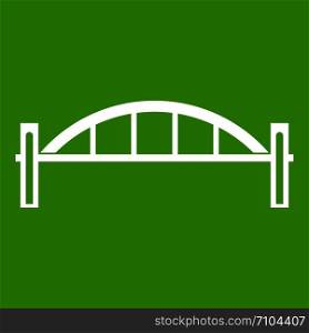 Bridge icon white isolated on green background. Vector illustration. Bridge icon green
