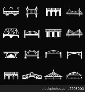 Bridge icons set vector white isolated on grey background . Bridge icons set grey vector
