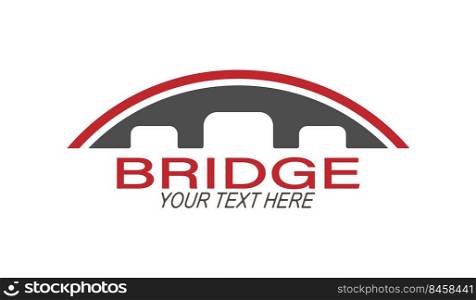Bridge. Logo, brand, or sticker template for websites, apps, and theme design. Flat style