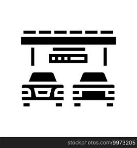 bridge traffic jam glyph icon vector. bridge traffic jam sign. isolated contour symbol black illustration. bridge traffic jam glyph icon vector illustration