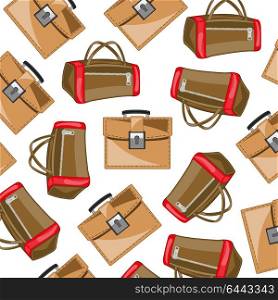 Briefcase and bag road decorative pattern.Vector illustration. Briefcase and bag