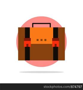 Briefcase, Business, Case, Documents, Marketing, Portfolio, Suitcase Abstract Circle Background Flat color Icon