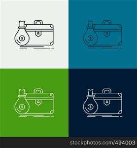 briefcase, business, case, open, portfolio Icon Over Various Background. Line style design, designed for web and app. Eps 10 vector illustration. Vector EPS10 Abstract Template background