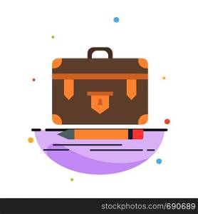 briefcase, business, financial, management, portfolio Flat Color Icon Vector