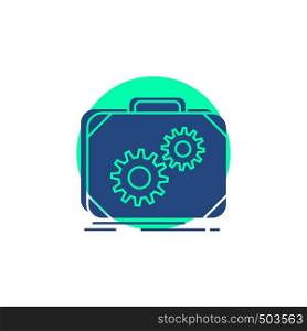 Briefcase, case, production, progress, work Glyph Icon.. Vector EPS10 Abstract Template background
