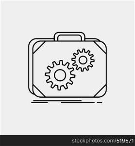 Briefcase, case, production, progress, work Line Icon. Vector isolated illustration. Vector EPS10 Abstract Template background
