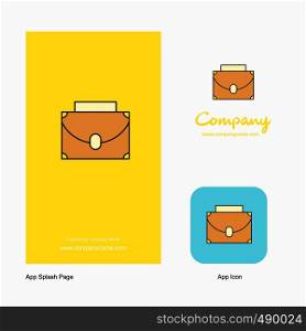 Briefcase Company Logo App Icon and Splash Page Design. Creative Business App Design Elements