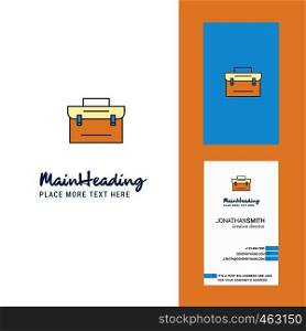Briefcase Creative Logo and business card. vertical Design Vector