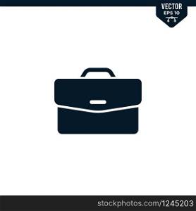 Briefcase icon collection in glyph style, solid color vector