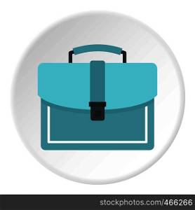 Briefcase icon in flat circle isolated on white background vector illustration for web. Briefcase icon circle