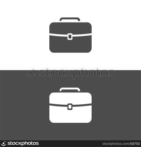 Briefcase icon on dark and white background